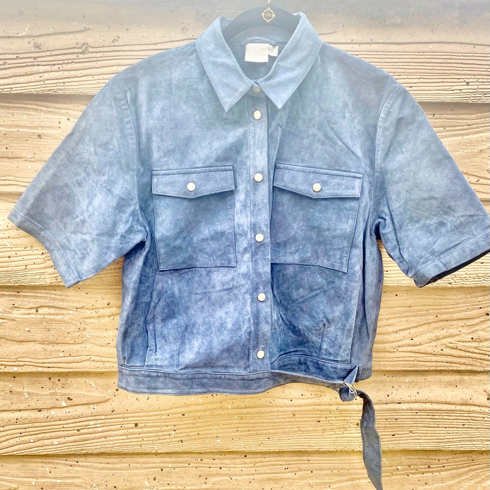 Suede short sleeve Shacket